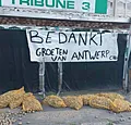 Antwerp-fans 'bedanken' Club: spandoek en ... aardappelen