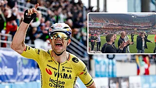 Wout wint Roubaix! Voetbalwereld geniet mee van droomzege Van Aert