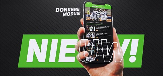 Foto: VoetbalNieuws lanceert donkere modus van app en mobiele site