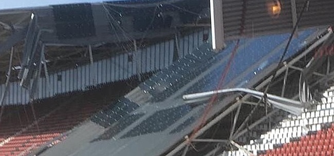 Schokkende beelden: flink deel van dak AZ-stadion ingestort