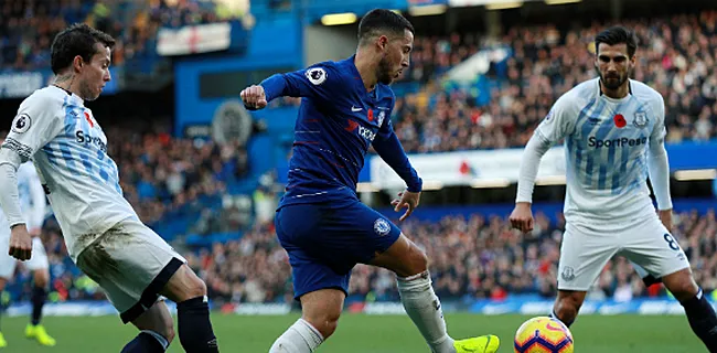 Hazard bijt tanden tevergeefs stuk op blok van Everton