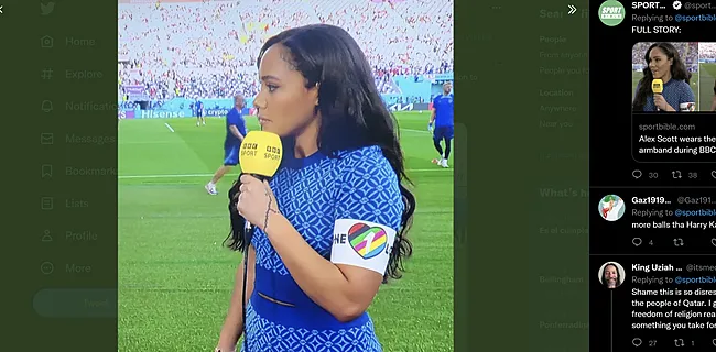 Krachtig gebaar: BBC-analiste draagt 'OneLove'-band