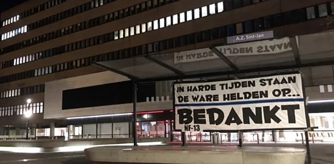 Supporters Club Brugge steken zorgpersoneel hart onder de riem