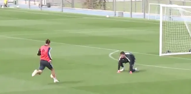 Bale zet Courtois stevig te kijk op training Real