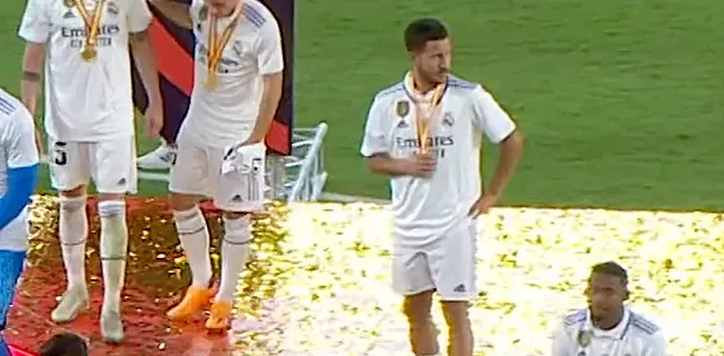 Eenzame Hazard zorgt voor triest beeld op bekerfeest Real
