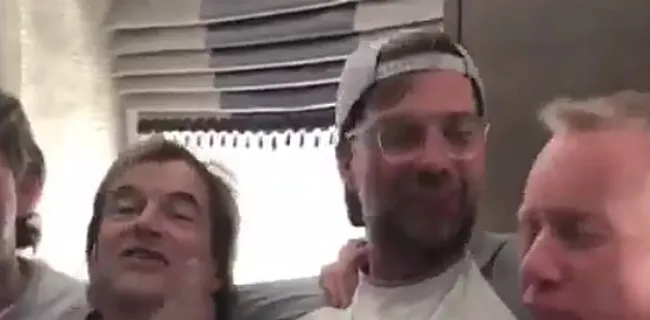 Video: Klopp zingt en danst tot 's morgens vroeg met supporters