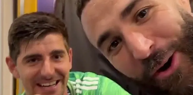 Benzema verstoort interview Courtois: 