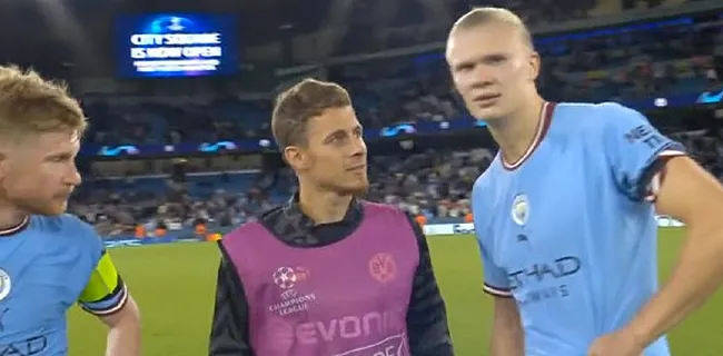 Mooi beeld: Haaland in Belgisch onderonsje