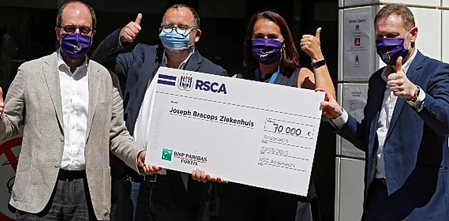Anderlecht doet fraaie schenking (én belofte) aan zorgpersoneel