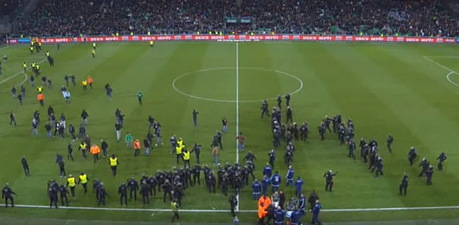 VIDEO: Saint-Etienne - Lyon stilgelegd na veldbestorming fans
