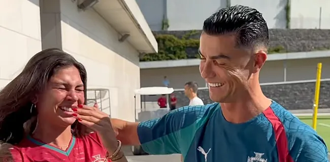 Miljoenen views: Celine Dept laat tranen lopen bij ontmoeting Ronaldo