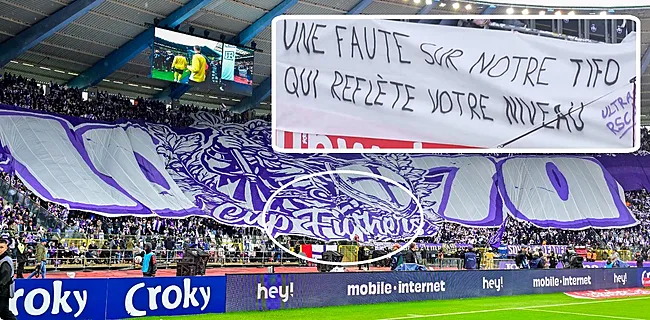 Anderlecht-fans spotten met tifo-blunder: sneer aan spelers